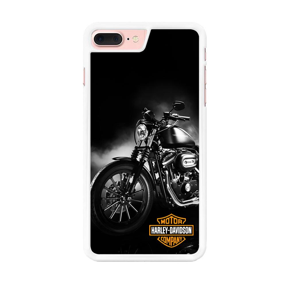 Motor Harley Davidson iPhone 8 Plus Case-Rubber / White (2D Case)-Xtracase