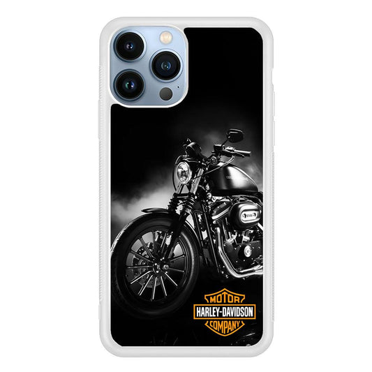 Motor Harley Davidson iPhone 13 Pro Max Case-Rubber / White (2D Case)-Xtracase