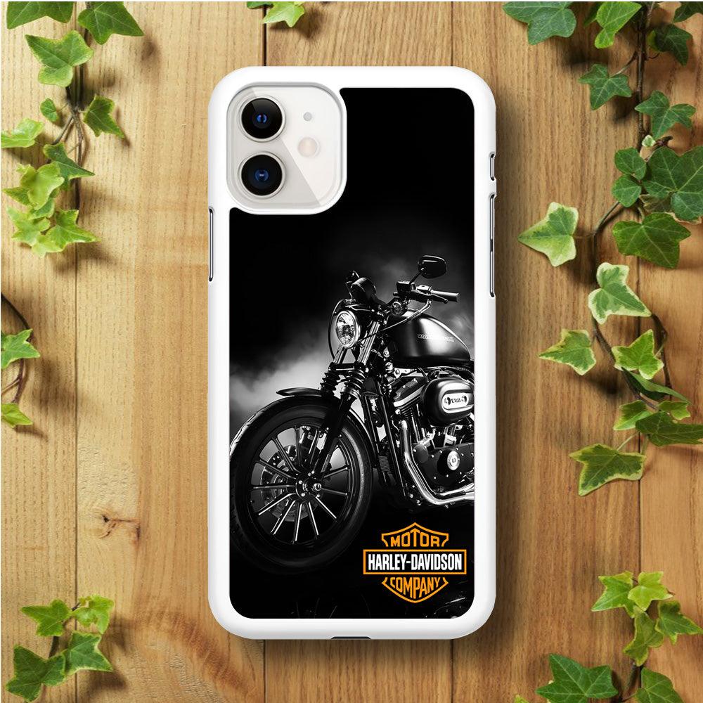 Motor Harley Davidson iPhone 11 Case-Rubber / White (2D Case)-Xtracase