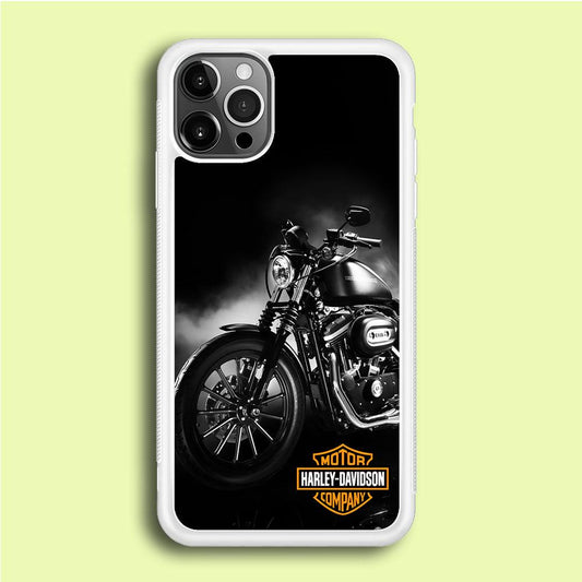 Motor Harley Davidson iPhone 12 Pro Max Case-Rubber / White (2D Case)-Xtracase