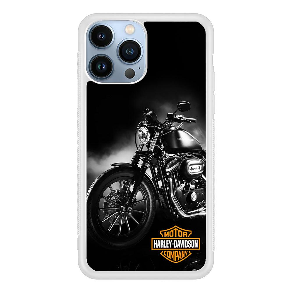 Motor Harley Davidson iPhone 13 Pro Case-Rubber / White (2D Case)-Xtracase