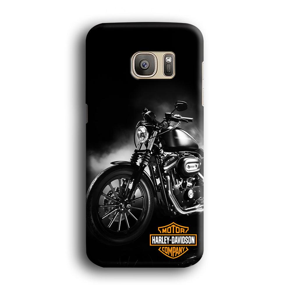 Motor Harley Davidson Samsung Galaxy S7 Edge Case-Rubber / White (2D Case)-Xtracase