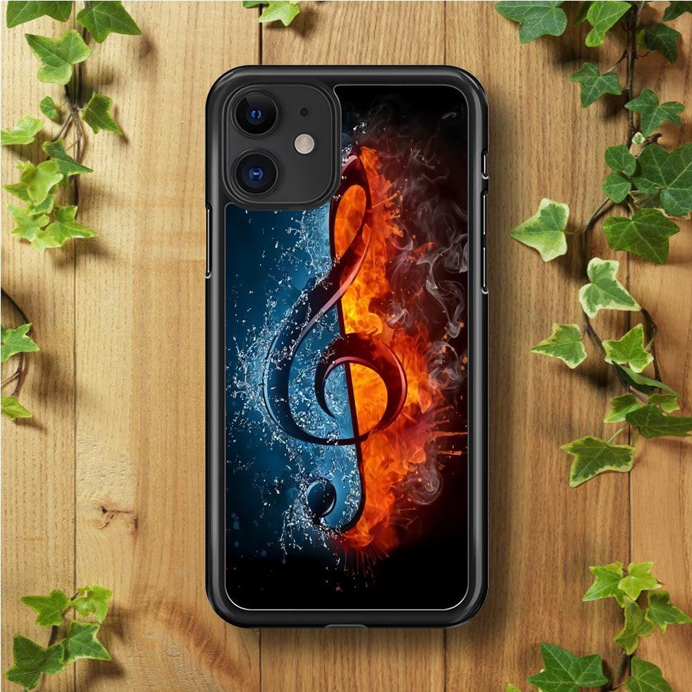 Music Art Colorfull 002 iPhone 11 Case-Rubber / Black (2D Case)-Xtracase