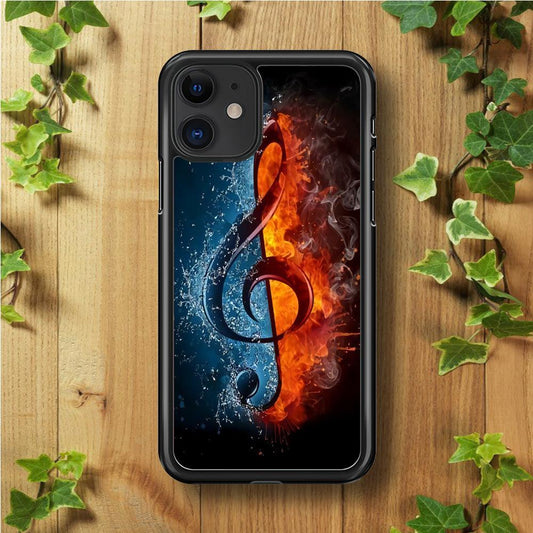 Music Art Colorfull 002 iPhone 11 Case-Rubber / Black (2D Case)-Xtracase