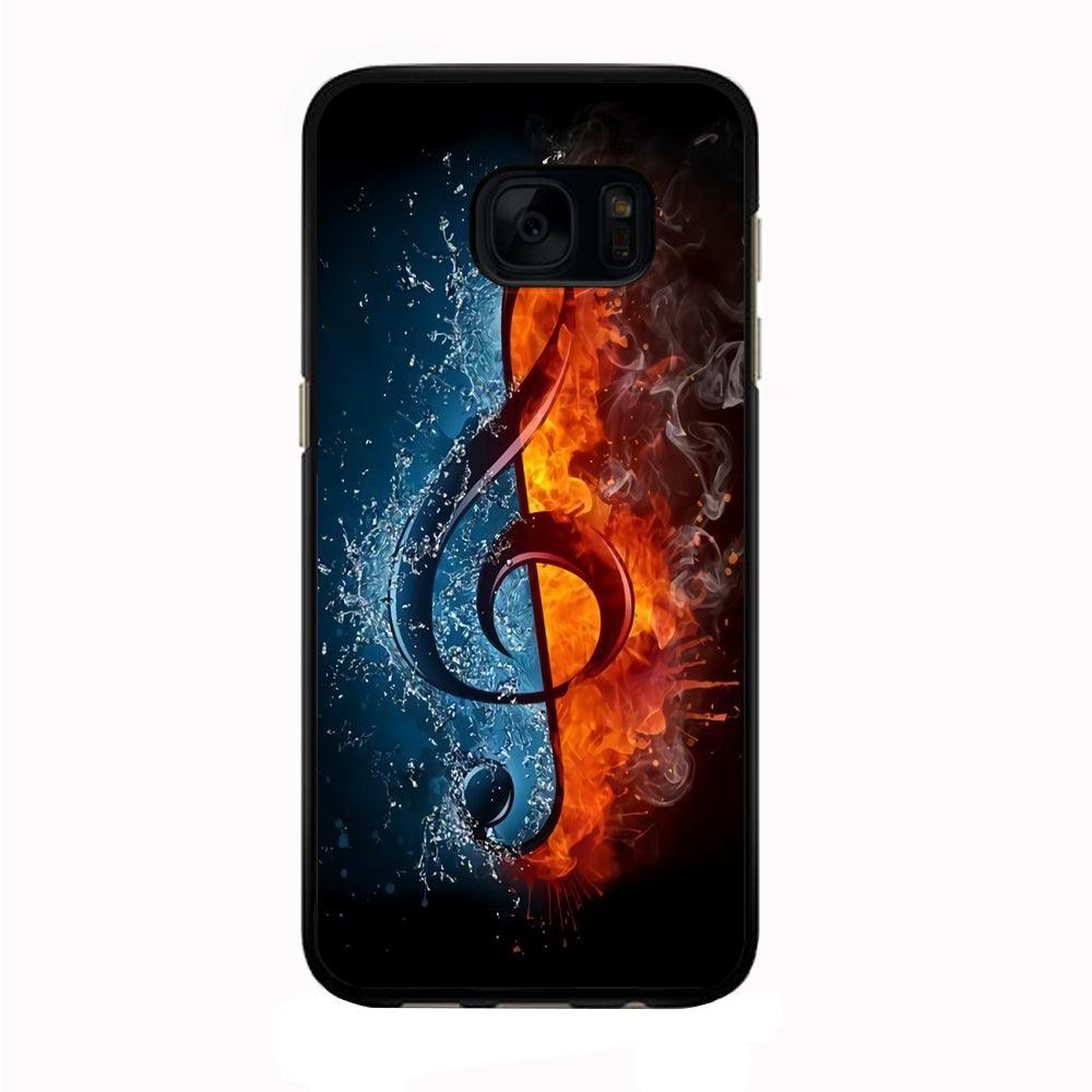 Music Art Colorfull 002 Samsung Galaxy S7 Edge Case-Rubber / Black (2D Case)-Xtracase