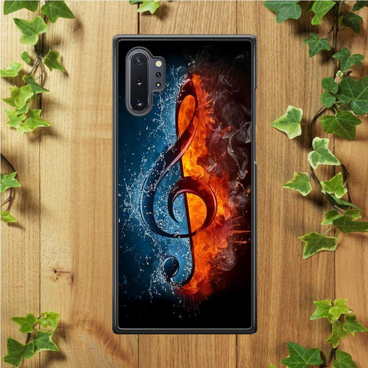 Music Art Colorfull 002 Samsung Galaxy Note 10 Plus Case-Rubber / White (2D Case)-Xtracase