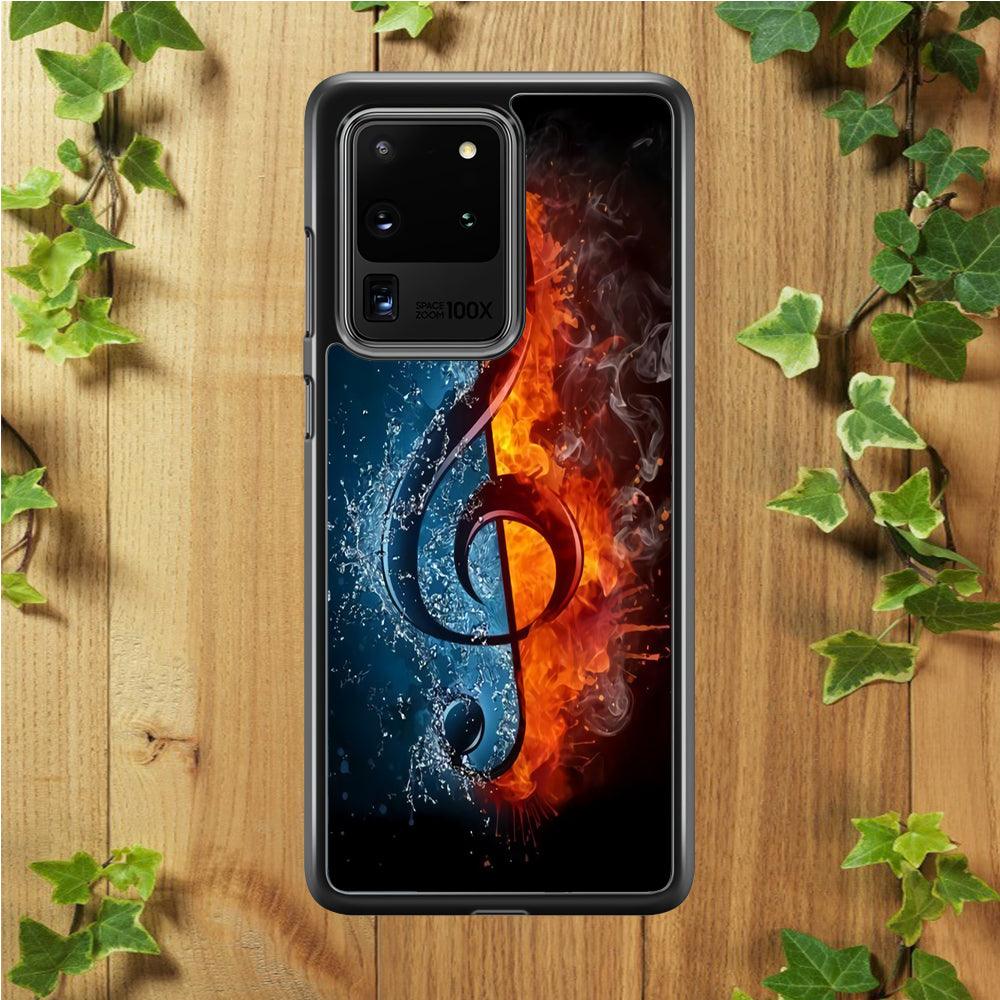 Music Art Colorfull 002 Samsung Galaxy S20 Ultra Case-Rubber / White (2D Case)-Xtracase