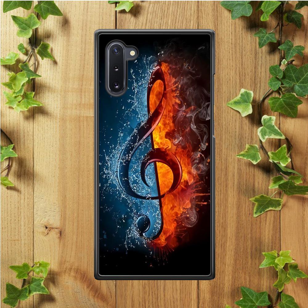 Music Art Colorfull 002 Samsung Galaxy Note 10 Case-Rubber / Black (2D Case)-Xtracase