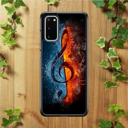 Music Art Colorfull 002 Samsung Galaxy S20 Case-Rubber / White (2D Case)-Xtracase