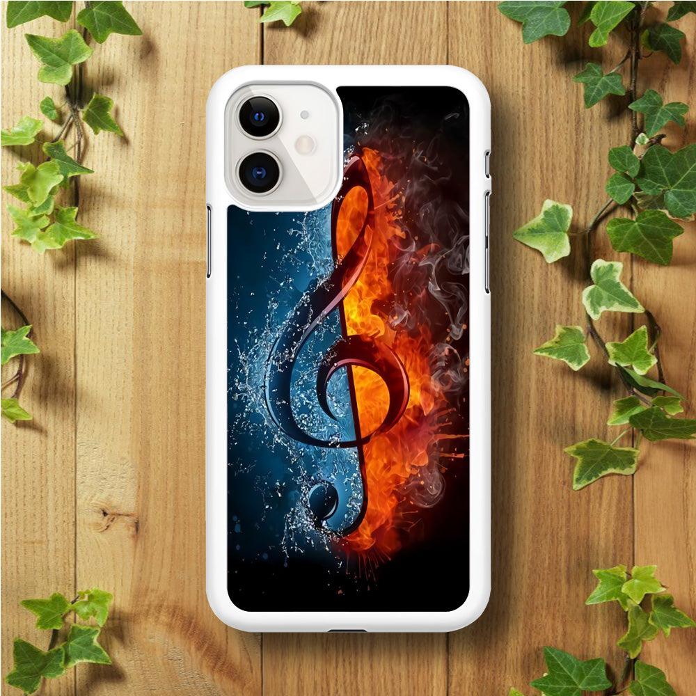 Music Art Colorfull 002 iPhone 11 Case-Rubber / White (2D Case)-Xtracase