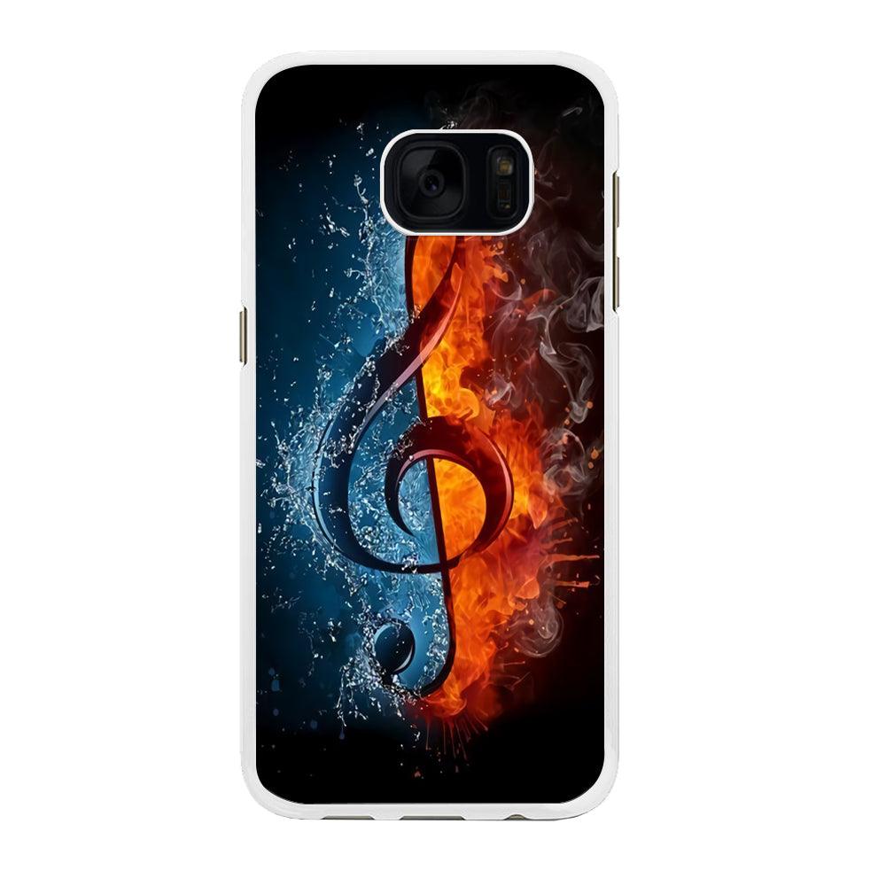 Music Art Colorfull 002 Samsung Galaxy S7 Edge Case-Rubber / White (2D Case)-Xtracase