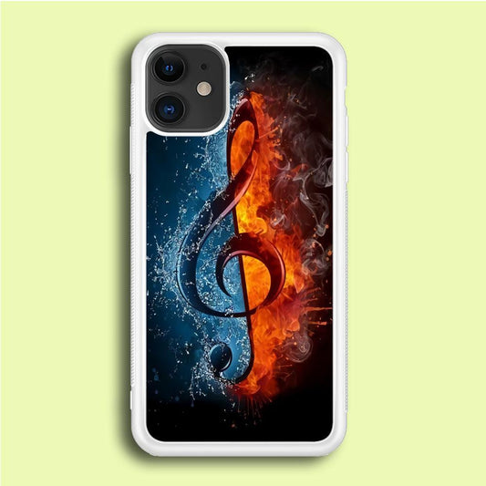 Music Art Colorfull 002 iPhone 12 Case-Rubber / White (2D Case)-Xtracase