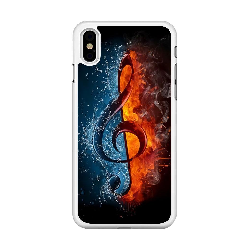Music Art Colorfull 002 iPhone X Case-Rubber / White (2D Case)-Xtracase