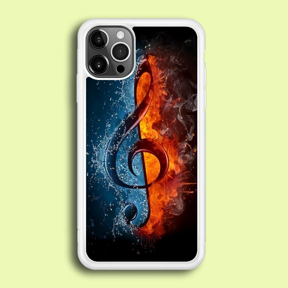 Music Art Colorfull 002 iPhone 12 Pro Case-Rubber / White (2D Case)-Xtracase