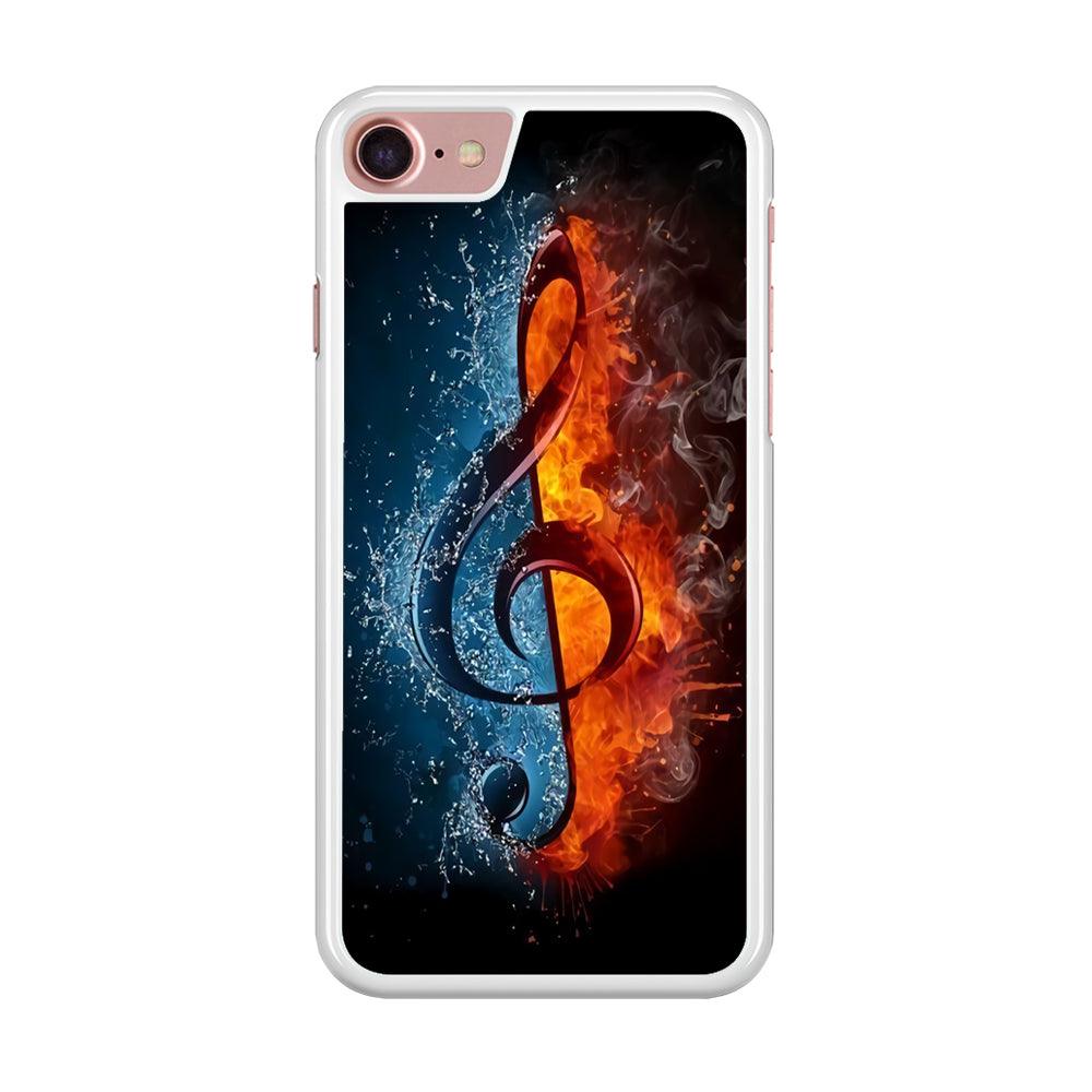Music Art Colorfull 002 iPhone 8 Case-Rubber / White (2D Case)-Xtracase