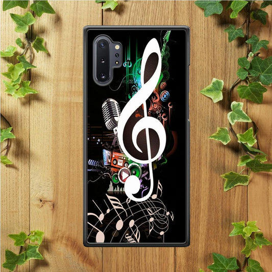 Music Art Colorfull 005 Samsung Galaxy Note 10 Plus Case-Rubber / Black (2D Case)-Xtracase