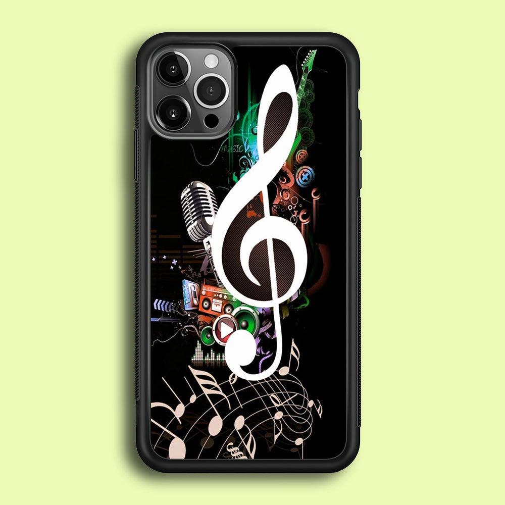Music Art Colorfull 005 iPhone 12 Pro Case-Rubber / Black (2D Case)-Xtracase