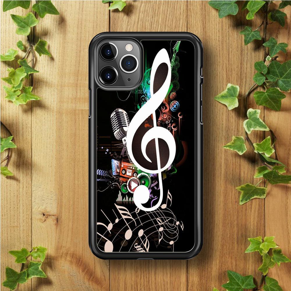 Music Art Colorfull 005 iPhone 11 Pro Case-Rubber / Black (2D Case)-Xtracase