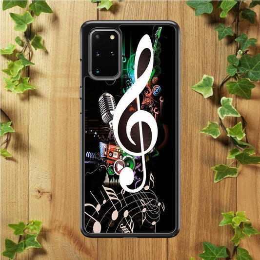 Music Art Colorfull 005 Samsung Galaxy S20 Plus Case-Rubber / Black (2D Case)-Xtracase