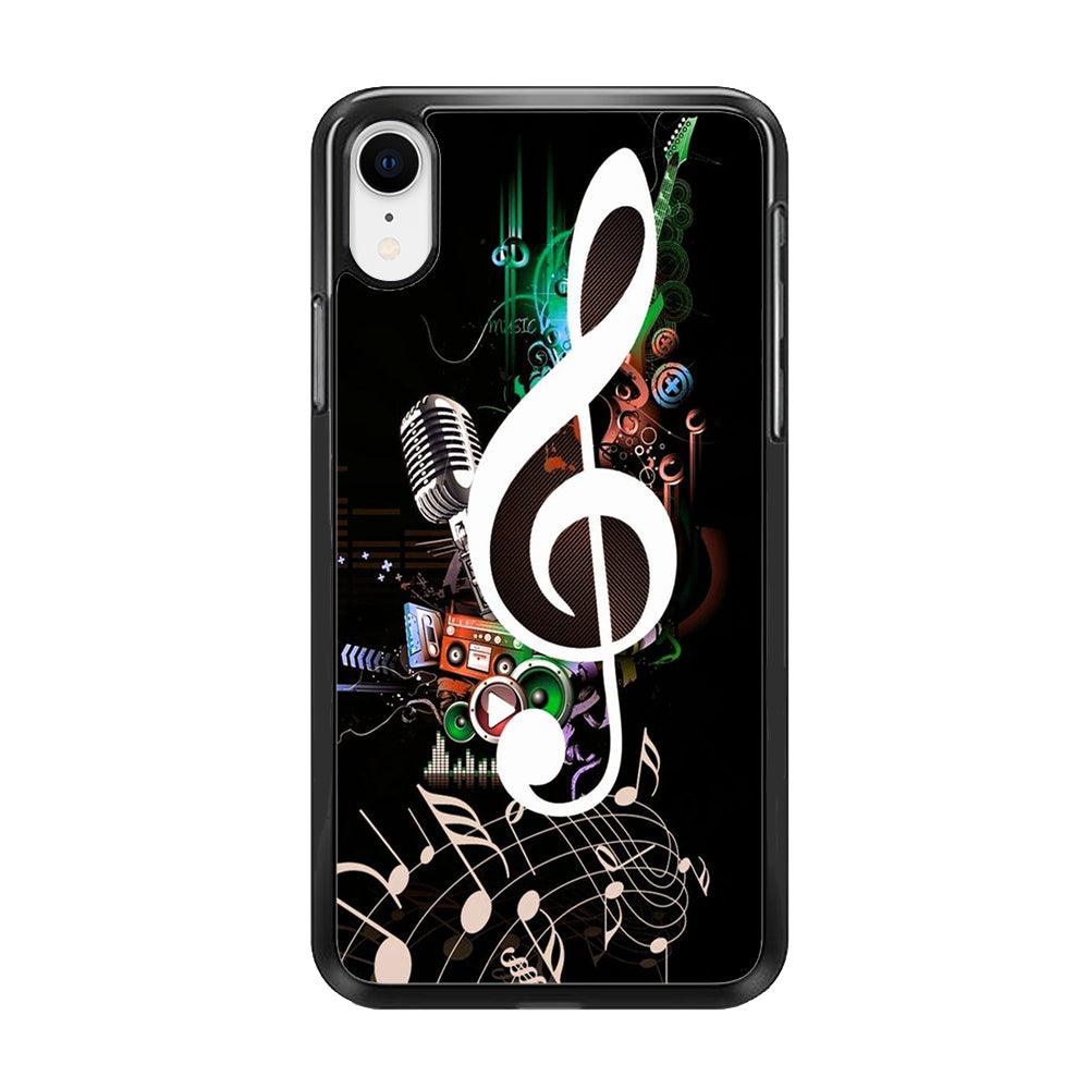 Music Art Colorfull 005 iPhone XR Case-Rubber / Black (2D Case)-Xtracase