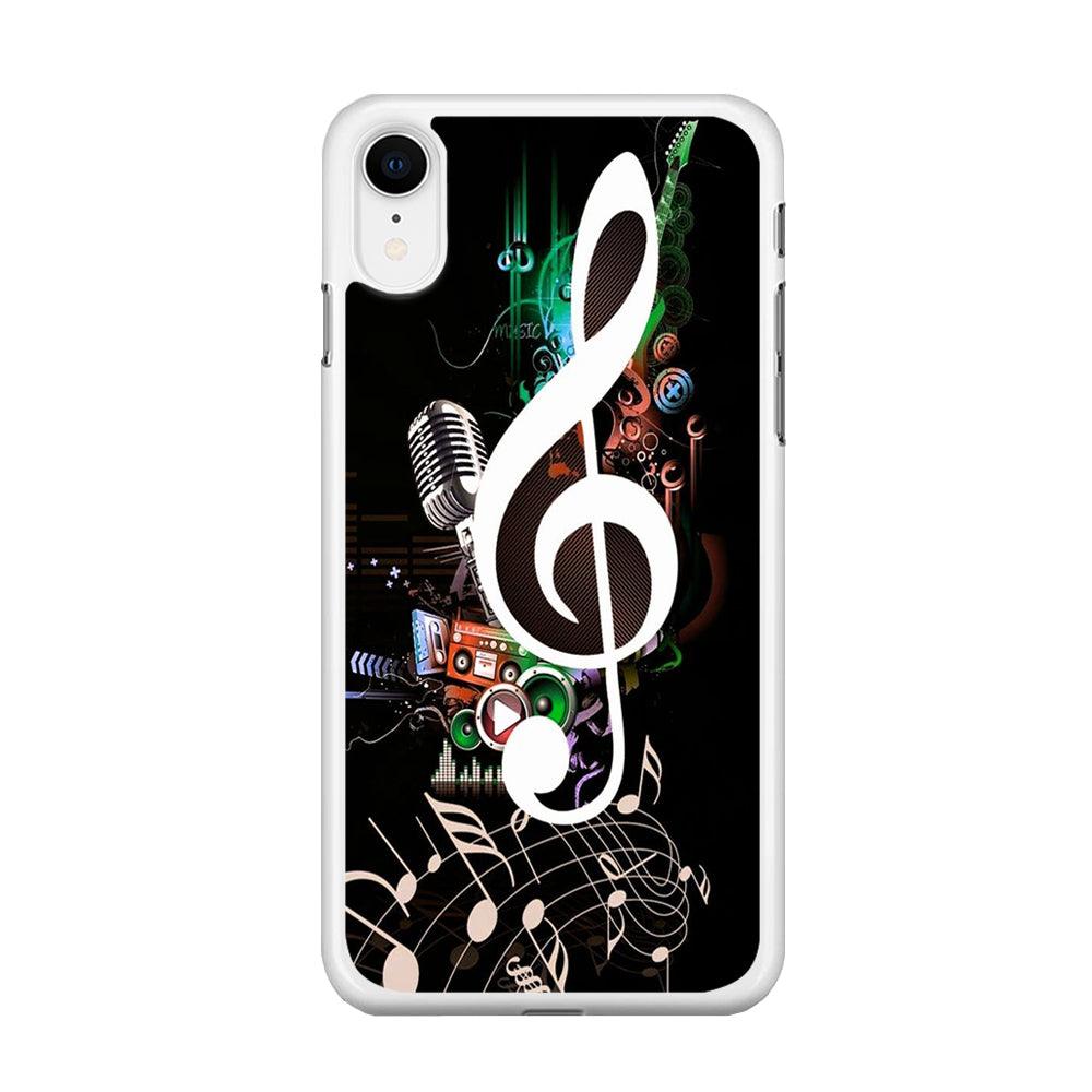 Music Art Colorfull 005 iPhone XR Case-Rubber / White (2D Case)-Xtracase