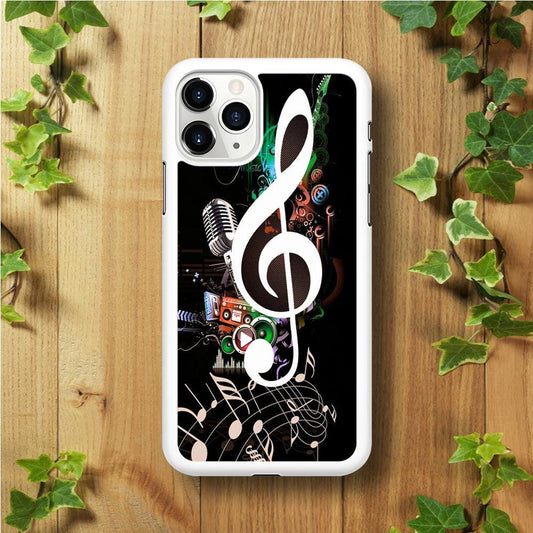 Music Art Colorfull 005 iPhone 11 Pro Case-Rubber / White (2D Case)-Xtracase
