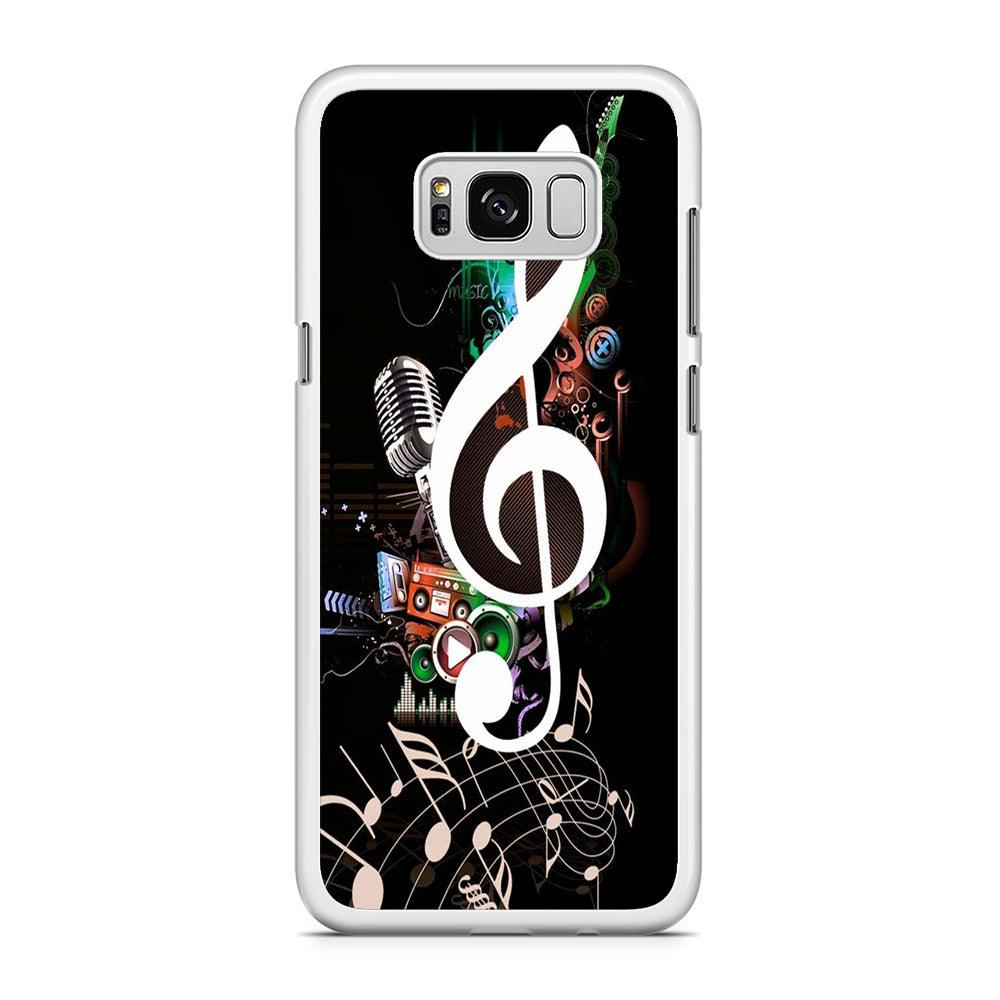 Music Art Colorfull 005 Samsung Galaxy S8 Plus Case-Rubber / White (2D Case)-Xtracase