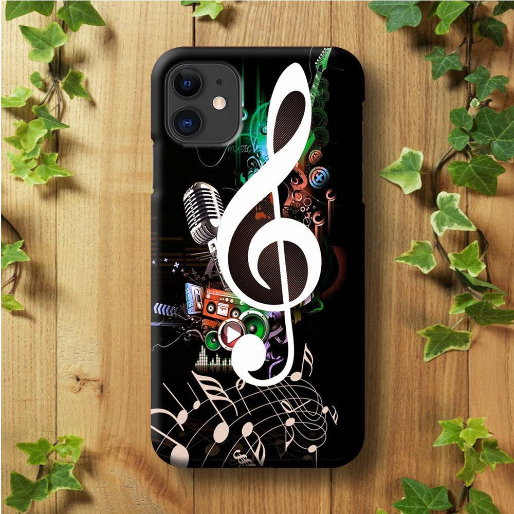 Music Art Colorfull 005 iPhone 11 Case-Plastic / Full Wrap (3D Case)-Xtracase