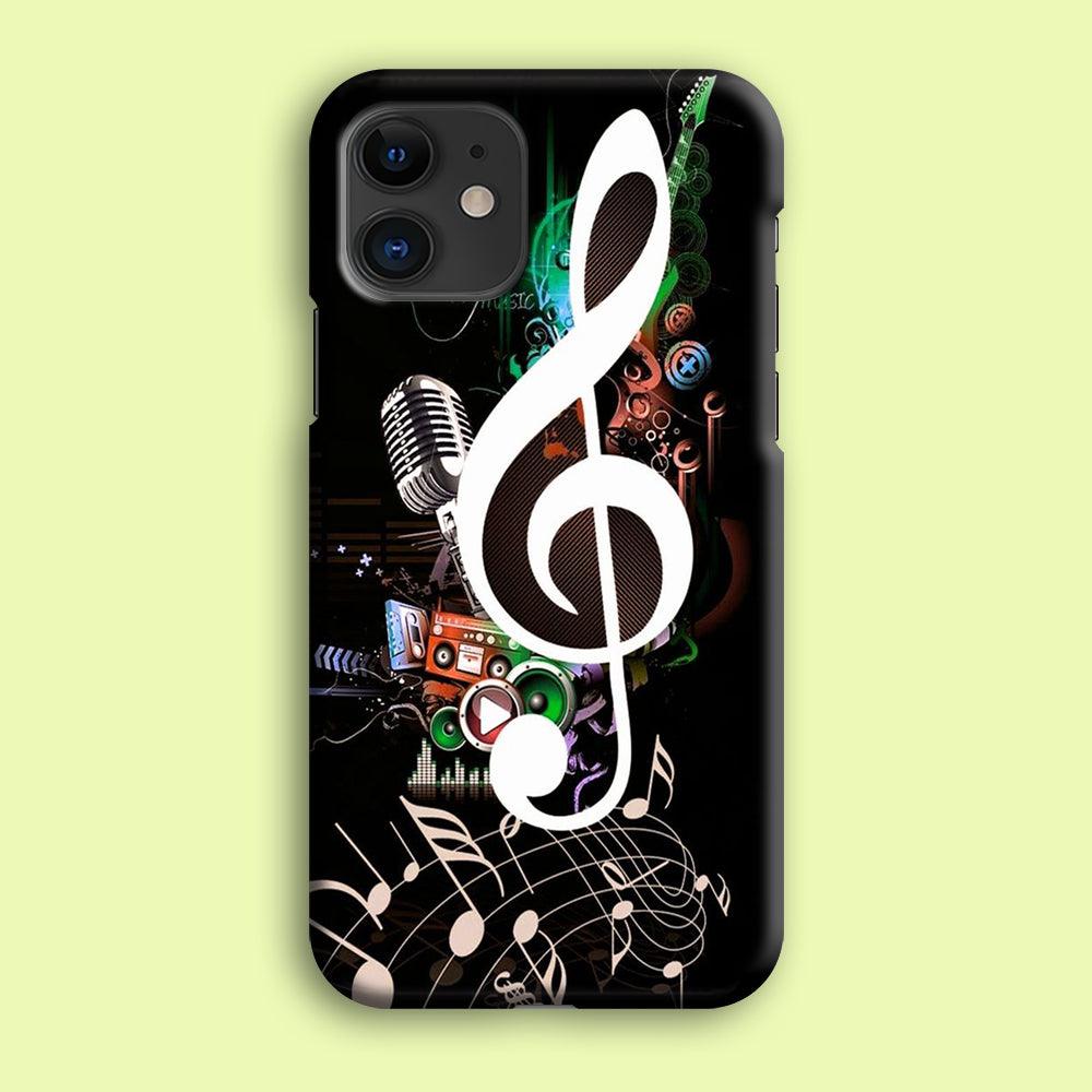 Music Art Colorfull 005 iPhone 12 Mini Case-Plastic / Full Wrap (3D Case)-Xtracase