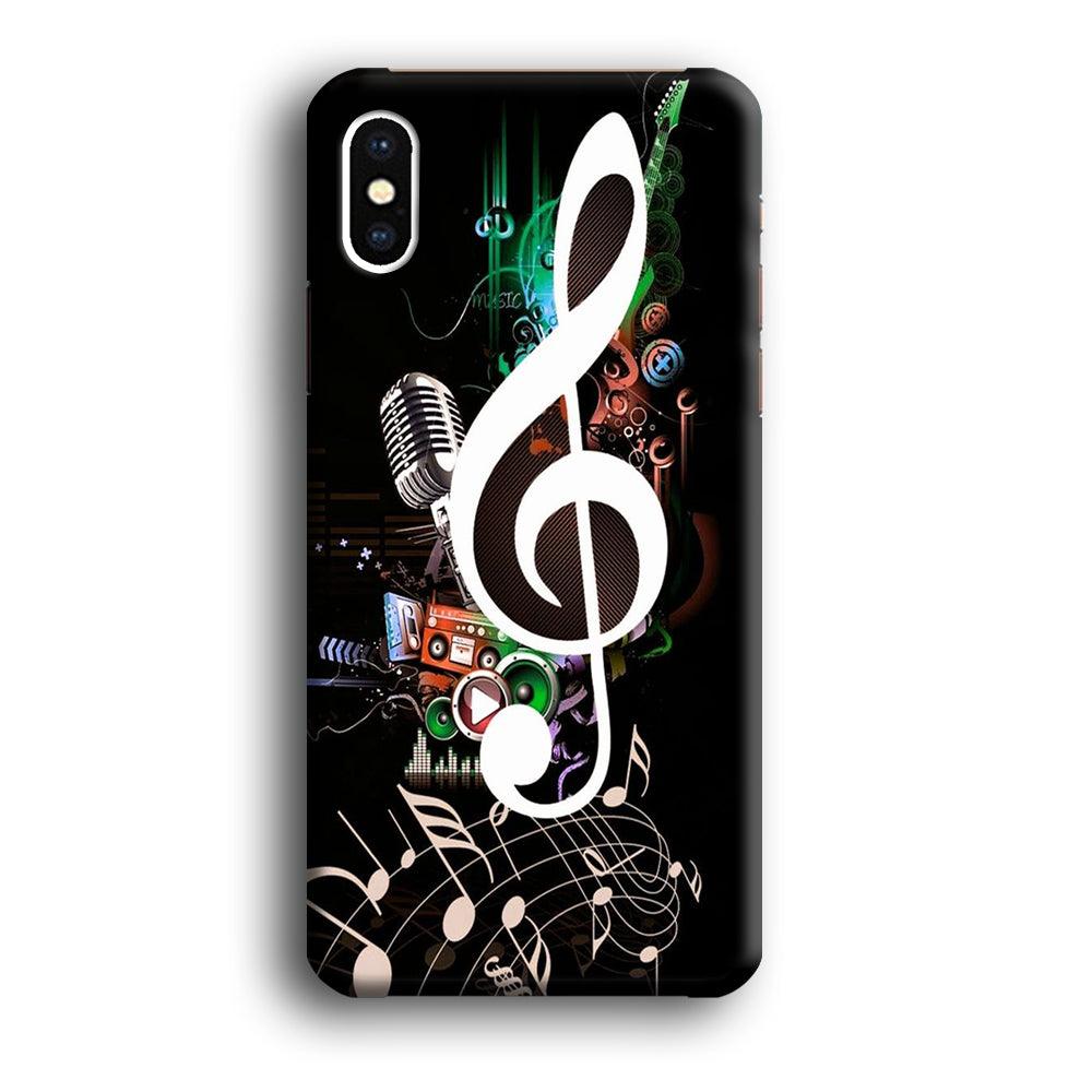 Music Art Colorfull 005 iPhone Xs Max Case-Plastic / Full Wrap (3D Case)-Xtracase