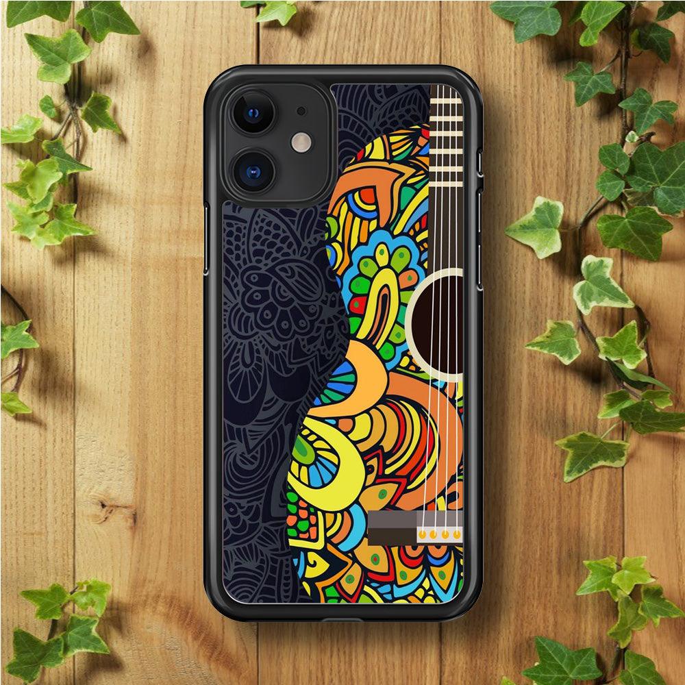 Music Guitar Art 001 iPhone 11 Case-Rubber / Black (2D Case)-Xtracase