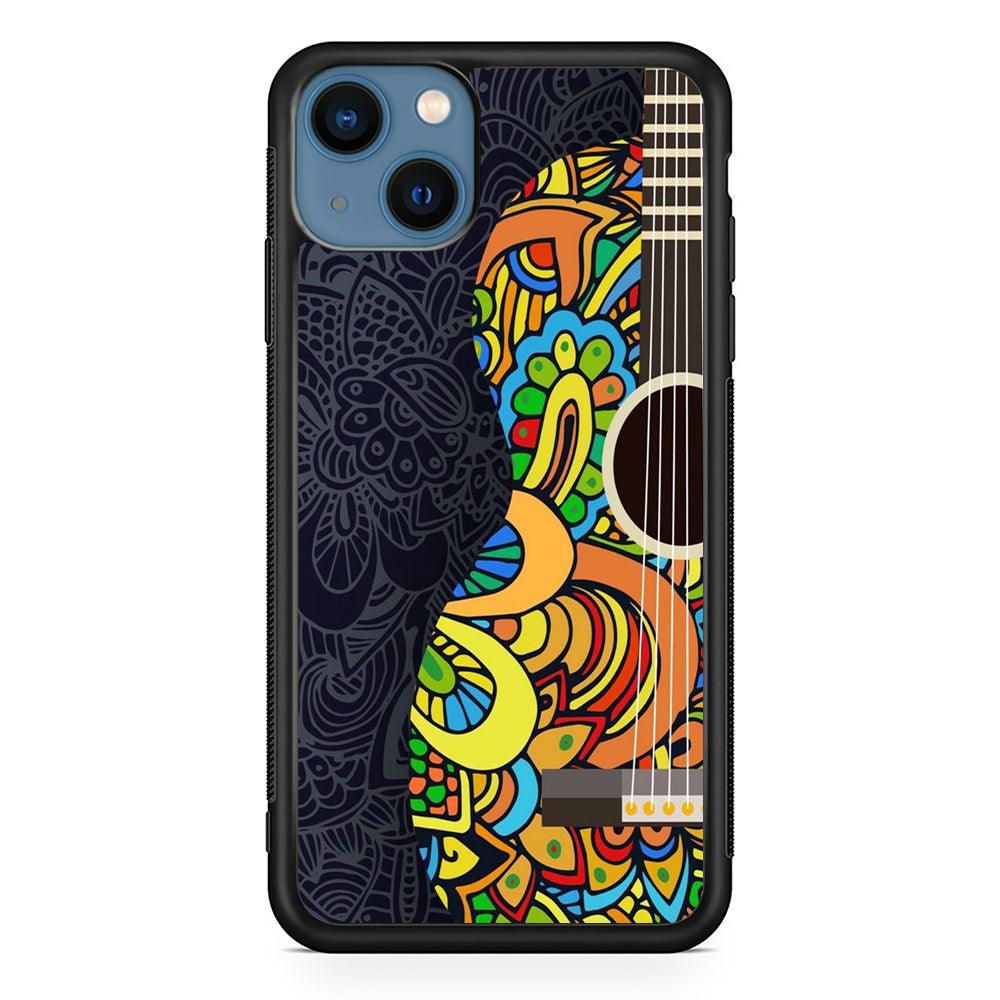 Music Guitar Art 001 iPhone 13 Case-Rubber / Black (2D Case)-Xtracase