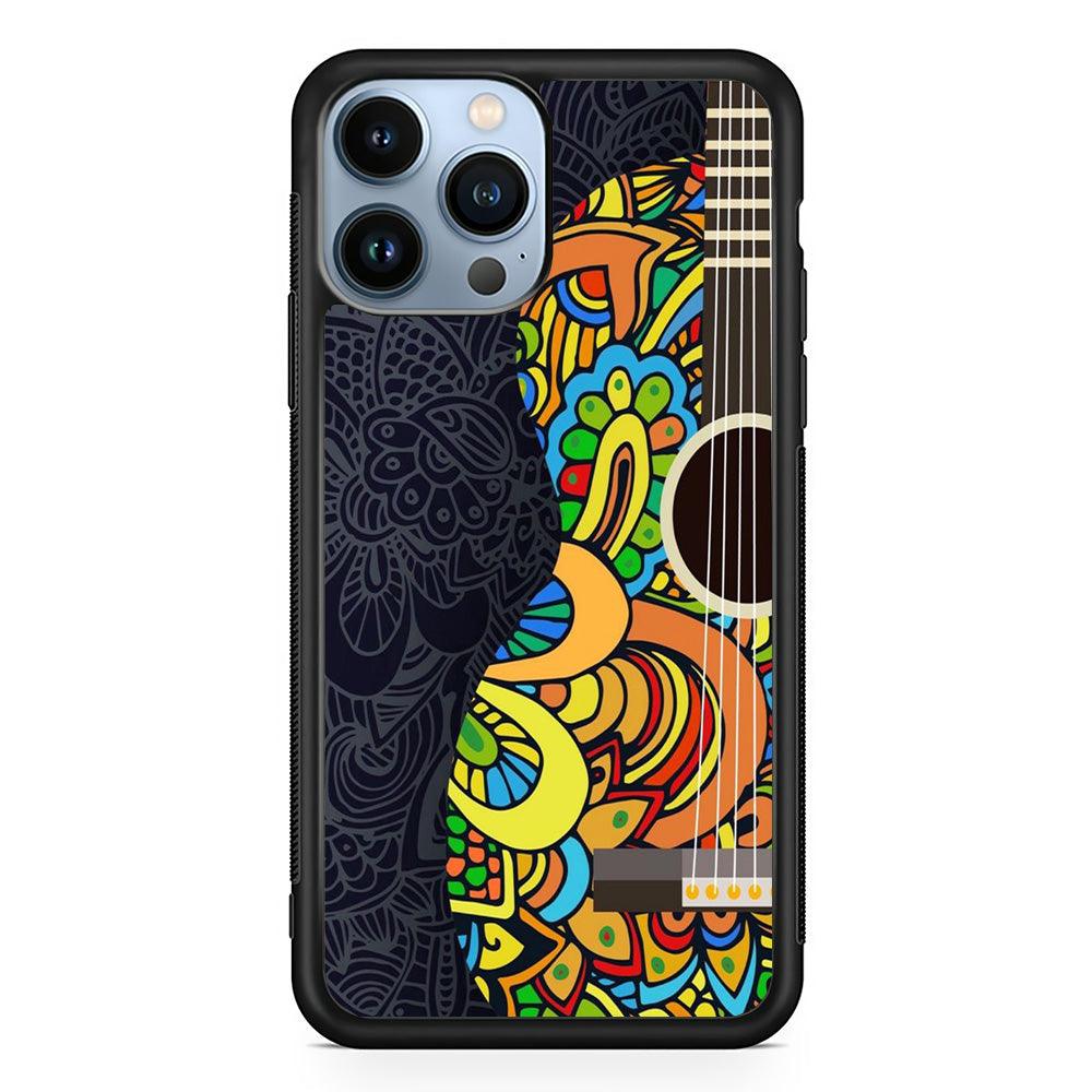 Music Guitar Art 001 iPhone 13 Pro Case-Rubber / Black (2D Case)-Xtracase