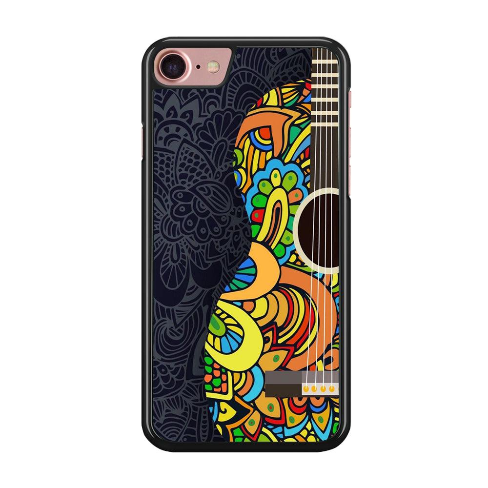Music Guitar Art 001 iPhone SE 2020 Case-Rubber / Black (2D Case)-Xtracase