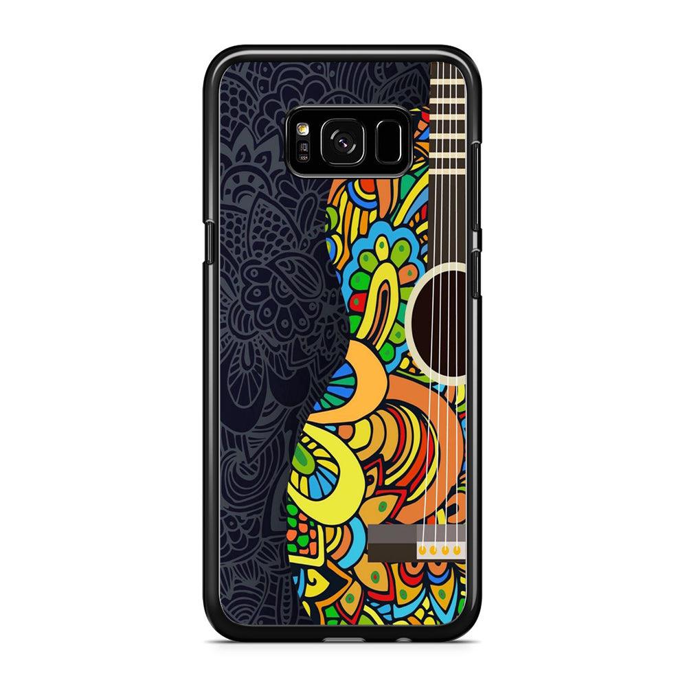 Music Guitar Art 001 Samsung Galaxy S8 Plus Case-Rubber / Black (2D Case)-Xtracase
