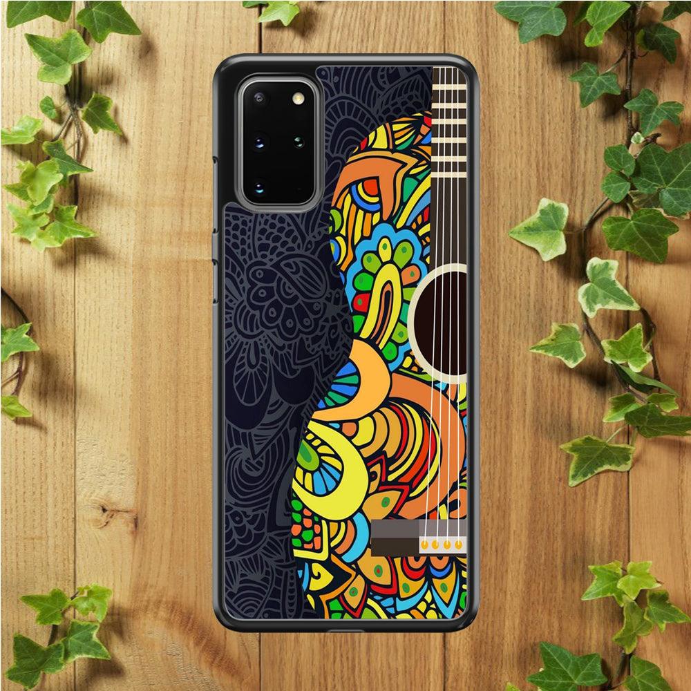 Music Guitar Art 001 Samsung Galaxy S20 Plus Case-Rubber / White (2D Case)-Xtracase