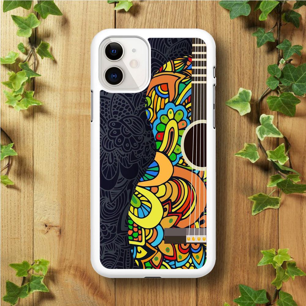 Music Guitar Art 001 iPhone 11 Case-Rubber / White (2D Case)-Xtracase