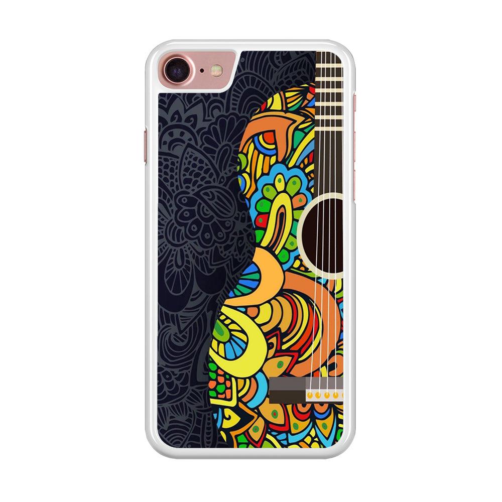 Music Guitar Art 001 iPhone SE 2020 Case-Rubber / White (2D Case)-Xtracase