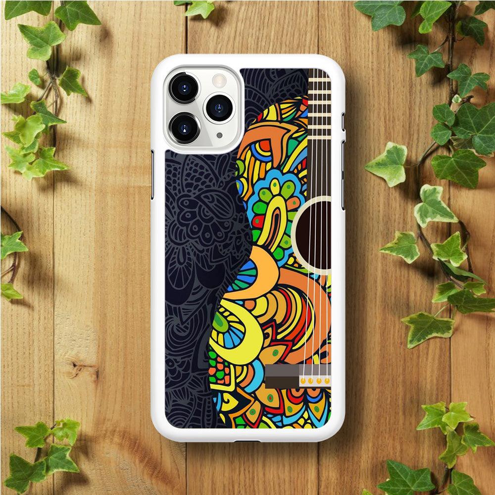 Music Guitar Art 001 iPhone 11 Pro Max Case-Rubber / White (2D Case)-Xtracase