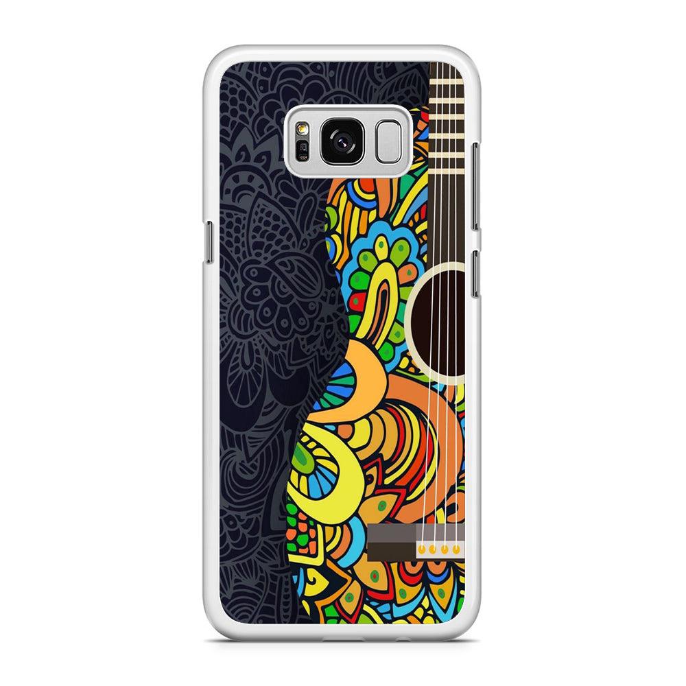 Music Guitar Art 001 Samsung Galaxy S8 Plus Case-Rubber / White (2D Case)-Xtracase