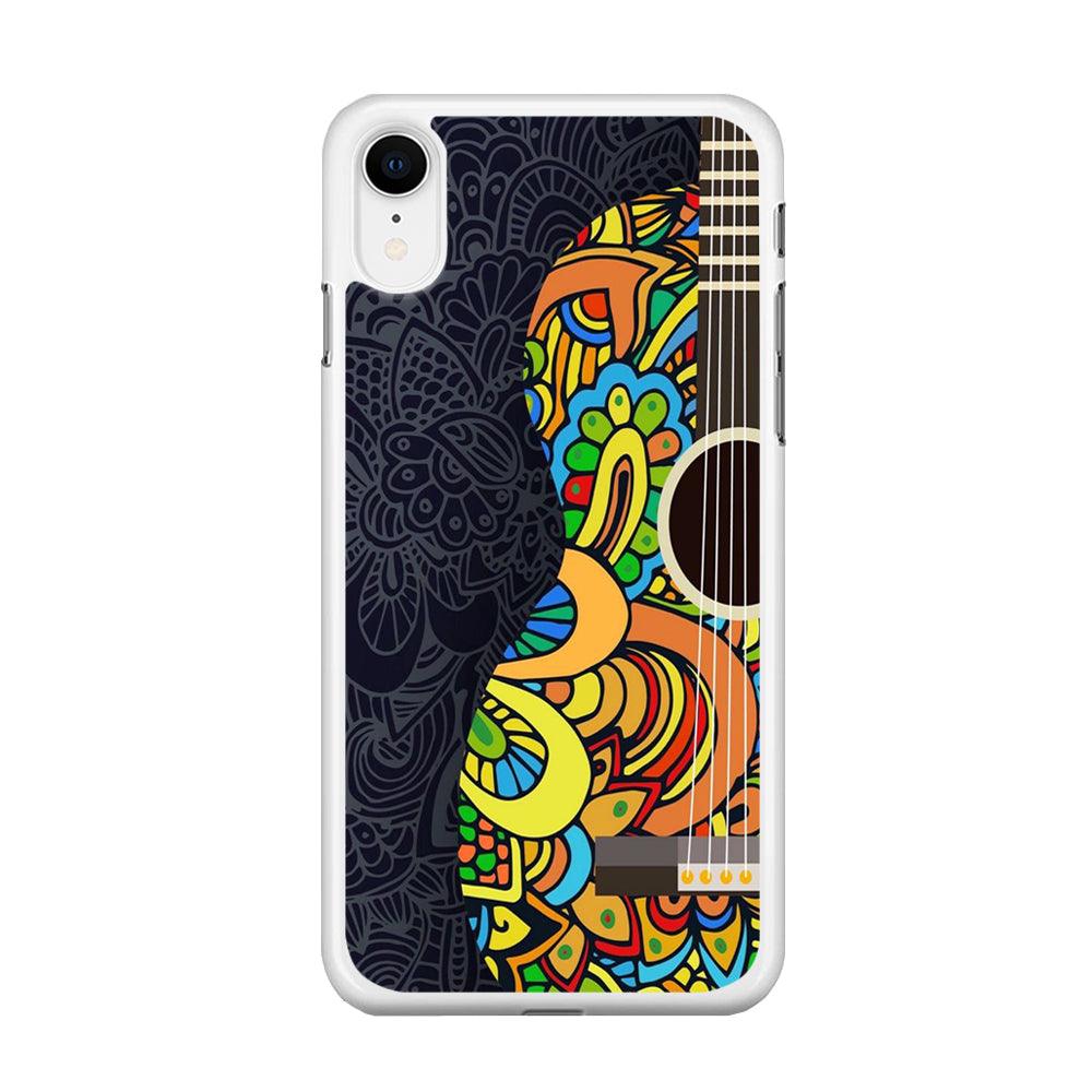 Music Guitar Art 001 iPhone XR Case-Rubber / White (2D Case)-Xtracase