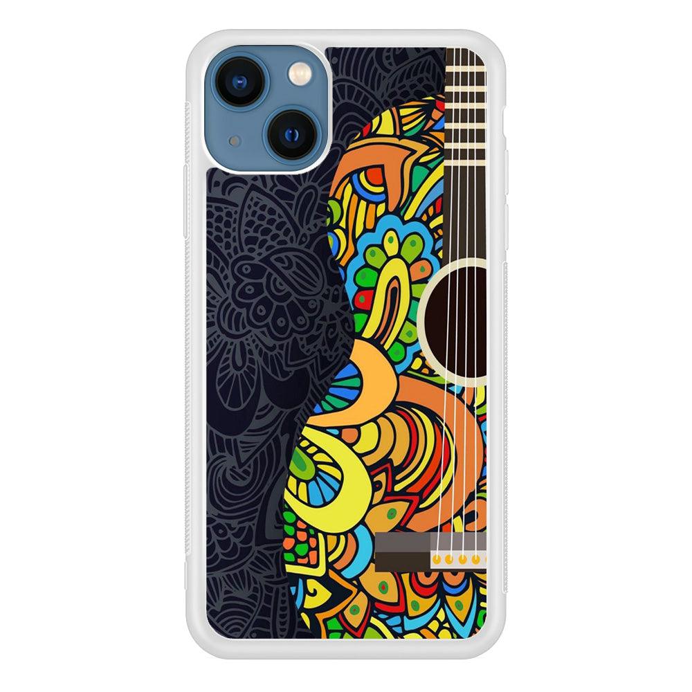 Music Guitar Art 001 iPhone 13 Case-Rubber / White (2D Case)-Xtracase