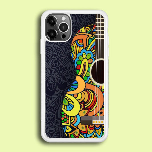 Music Guitar Art 001 iPhone 12 Pro Case-Rubber / White (2D Case)-Xtracase