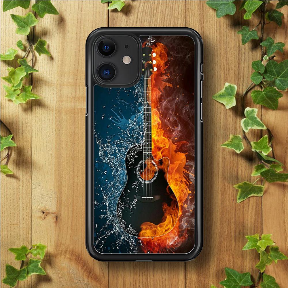 Music Guitar Art 002 iPhone 11 Case-Rubber / Black (2D Case)-Xtracase