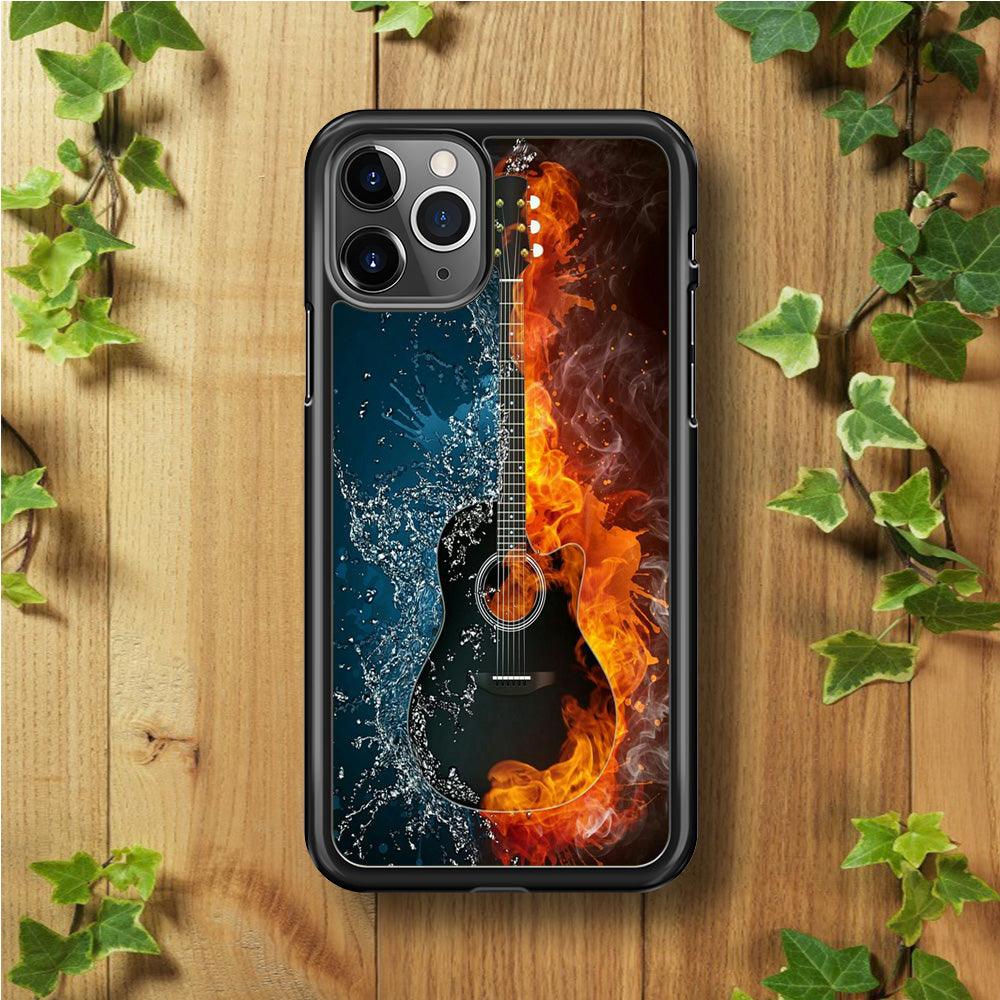 Music Guitar Art 002 iPhone 11 Pro Case-Rubber / Black (2D Case)-Xtracase