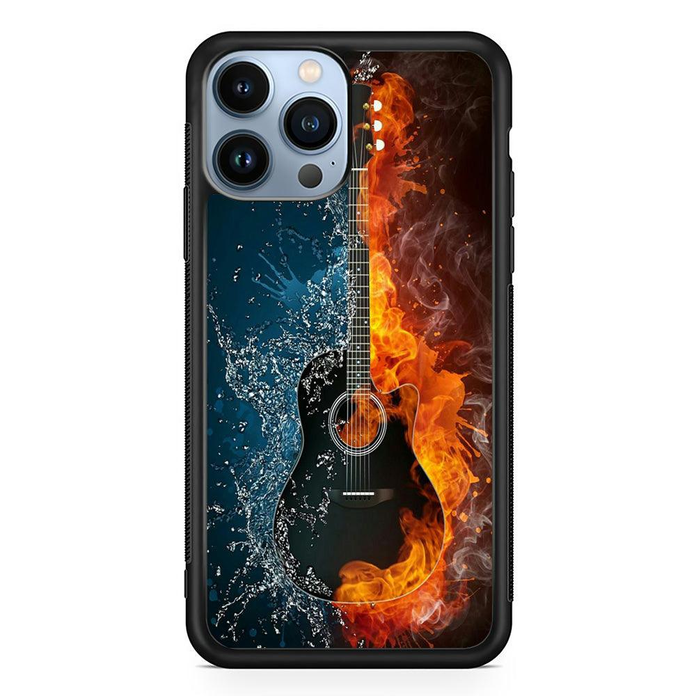 Music Guitar Art 002 iPhone 13 Pro Max Case-Rubber / Black (2D Case)-Xtracase