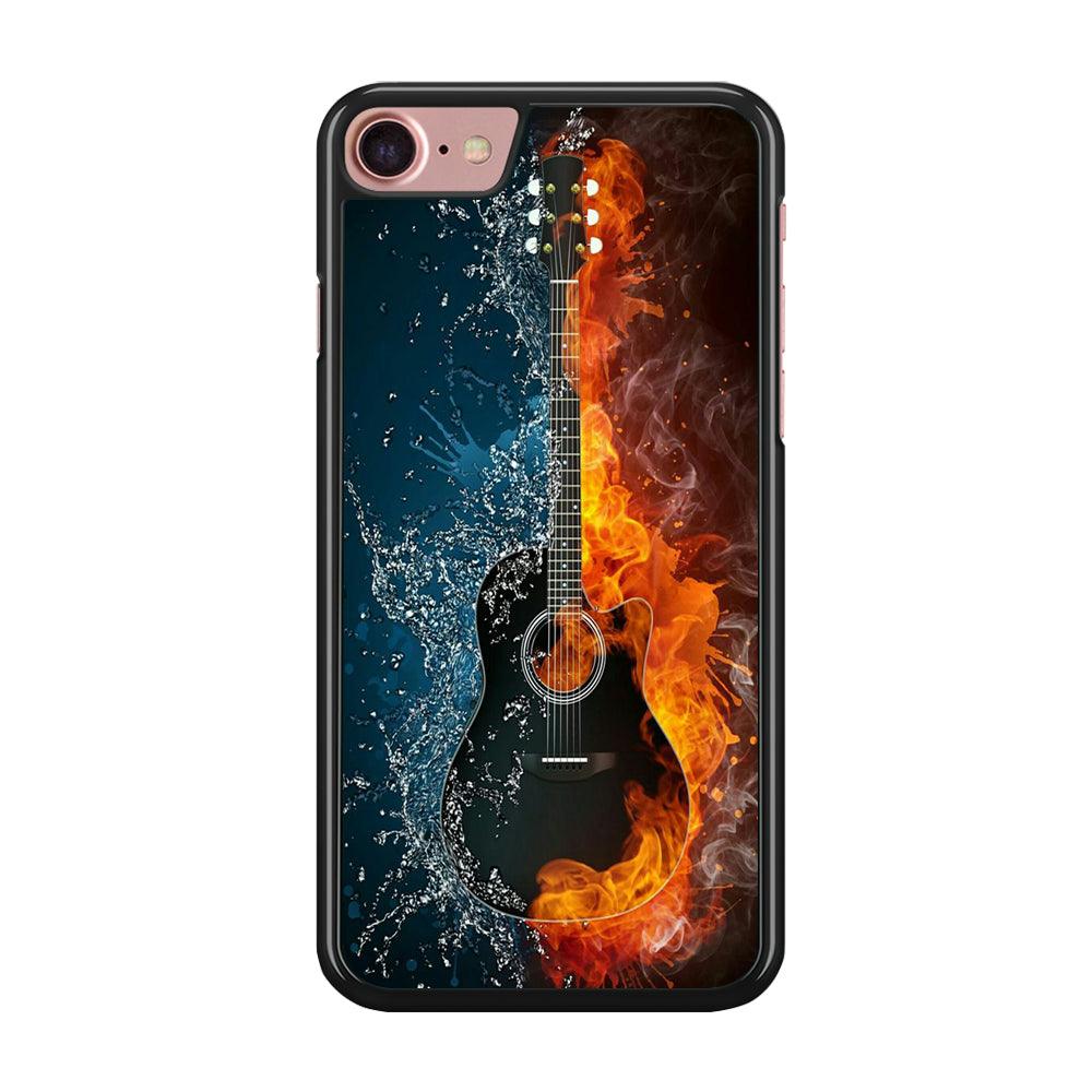 Music Guitar Art 002 iPhone SE 2020 Case-Rubber / Black (2D Case)-Xtracase