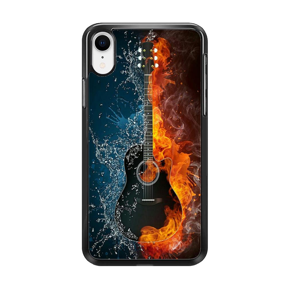 Music Guitar Art 002 iPhone XR Case-Rubber / Black (2D Case)-Xtracase