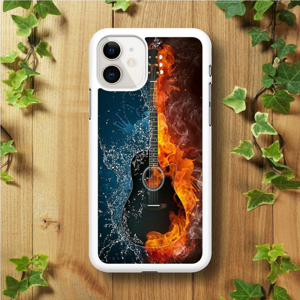 Music Guitar Art 002 iPhone 11 Case-Rubber / White (2D Case)-Xtracase