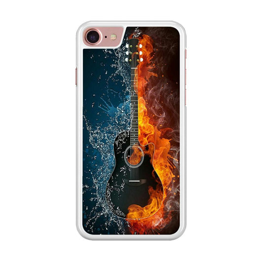 Music Guitar Art 002 iPhone SE 2020 Case-Rubber / White (2D Case)-Xtracase
